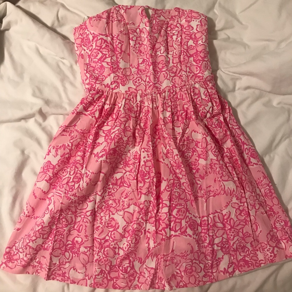 Lilly Pulitzer strapless pink/white dress, 00